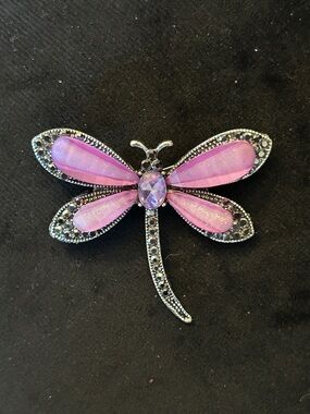 Pink Dragonfly Crystal Brooch - Women Jewelry